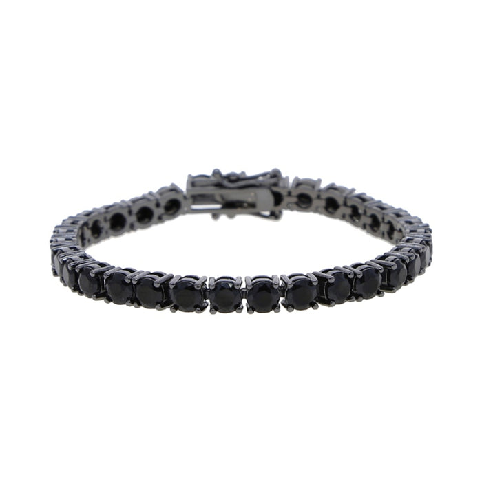 5mm Black Round Cut Tennis Bracelet - Different Drips