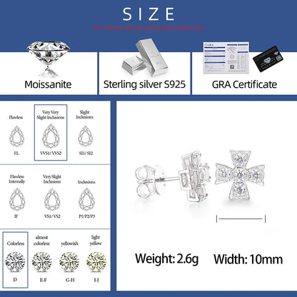 S925 Moissanite Cross Earrings - Different Drips