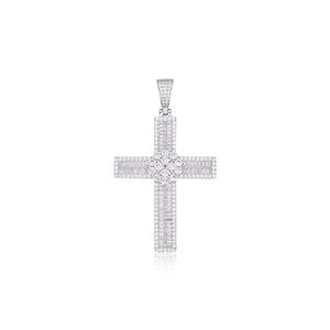 S925 Moissanite Baguette Cross Pendant - Different Drips