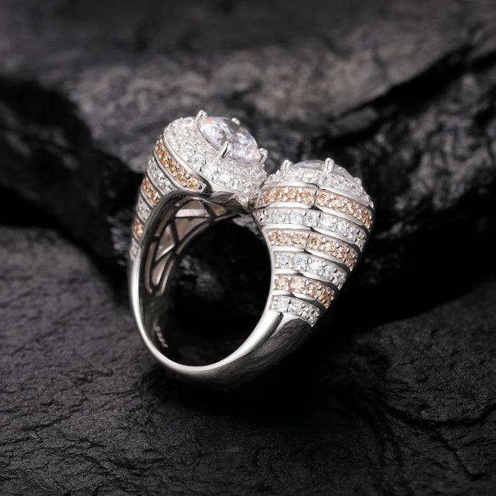 S925 Moissanite Cornucopia Ring - Different Drips