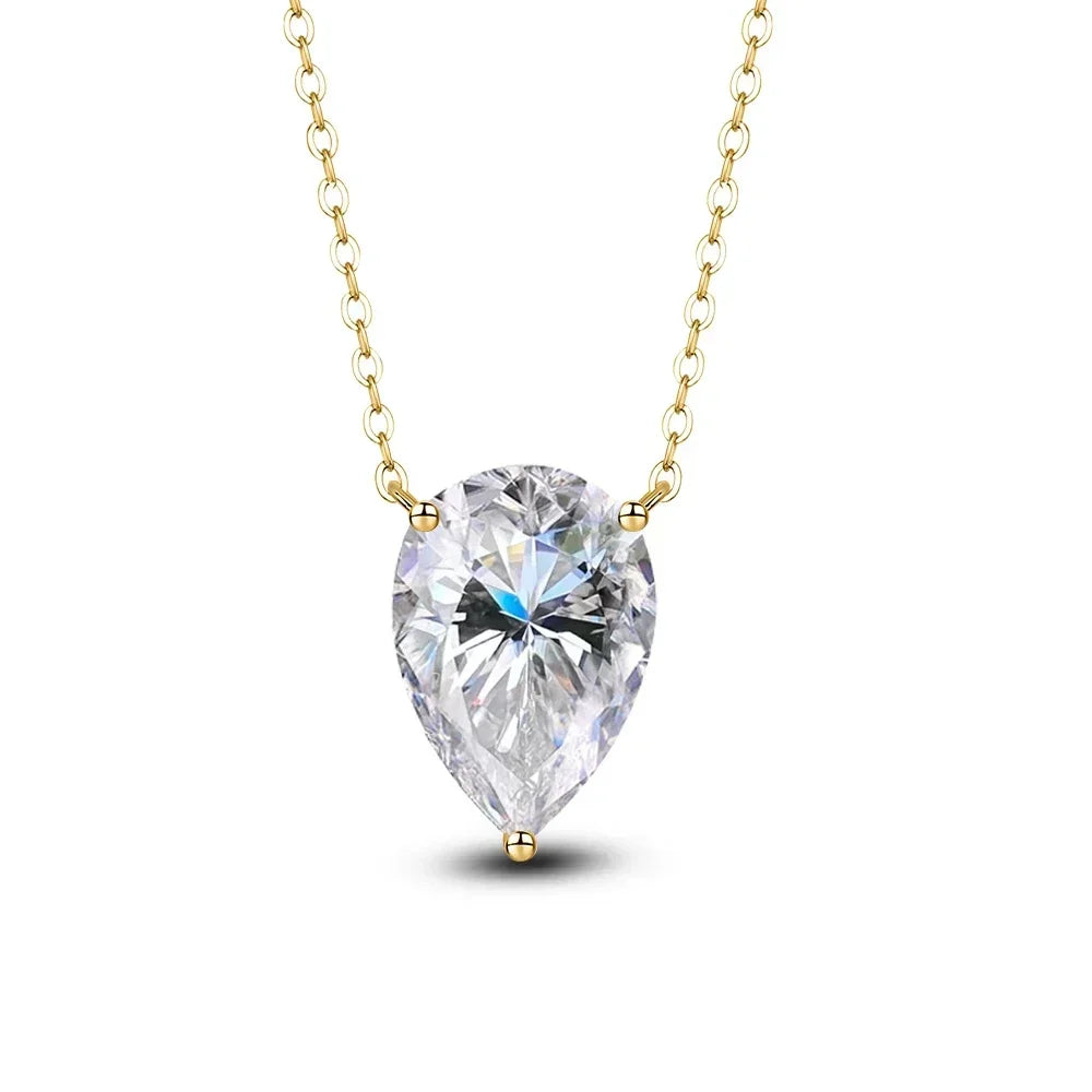 Women's S925 Teardrop Moissanite Pendant - Different Drips