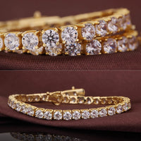 Thumbnail for 2-6mm Women's Diamond Yellow Gold Tennis Bracelet - Different Drips