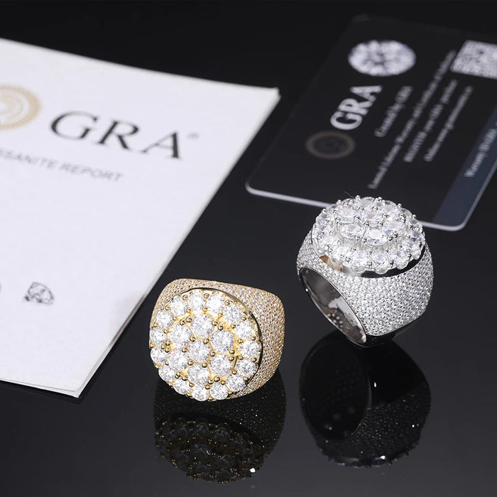 S925 Moissanite Prong Dome Ring - Different Drips