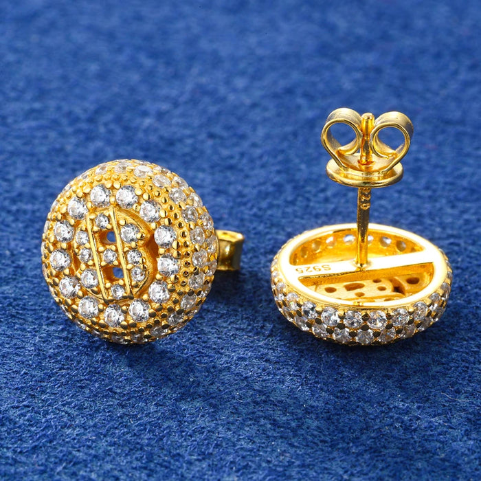 Dollar Sign Medallion Stud Earrings - Different Drips