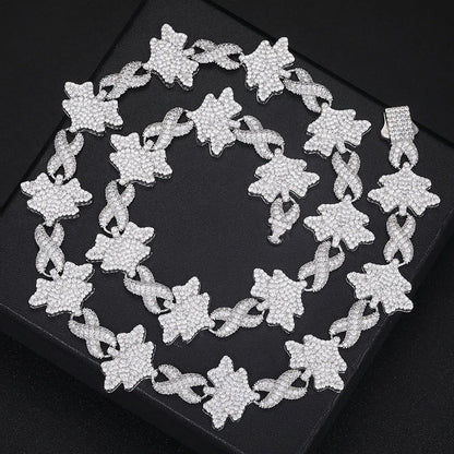 S925 Moissanite Butterfly Infinity Link Chain - Different Drips