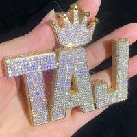 Thumbnail for Crowned Large Bold Font Custom Letter Pendant - Different Drips
