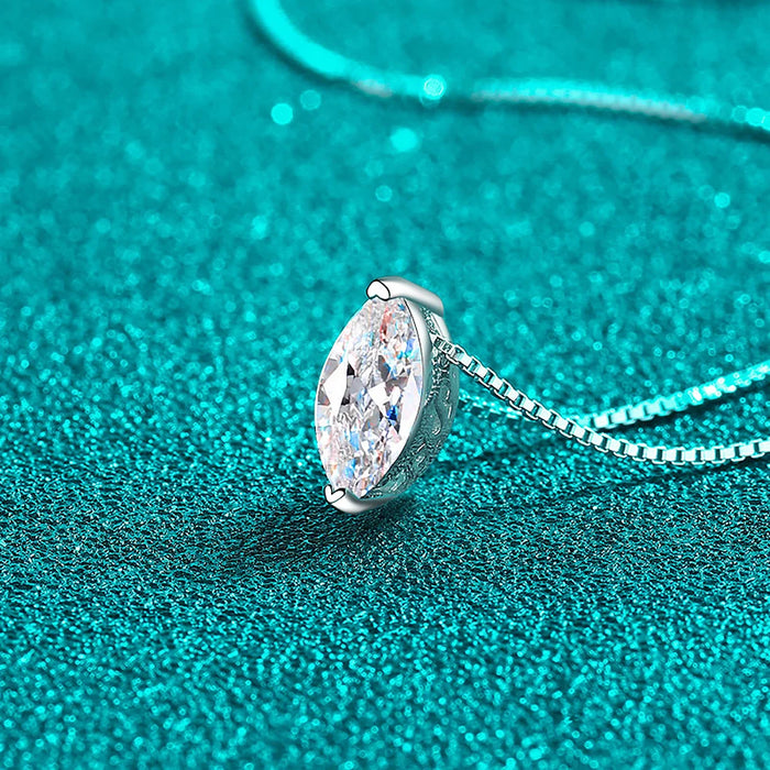 Women's S925 Oval Cut Moissanite Pendant - Different Drips