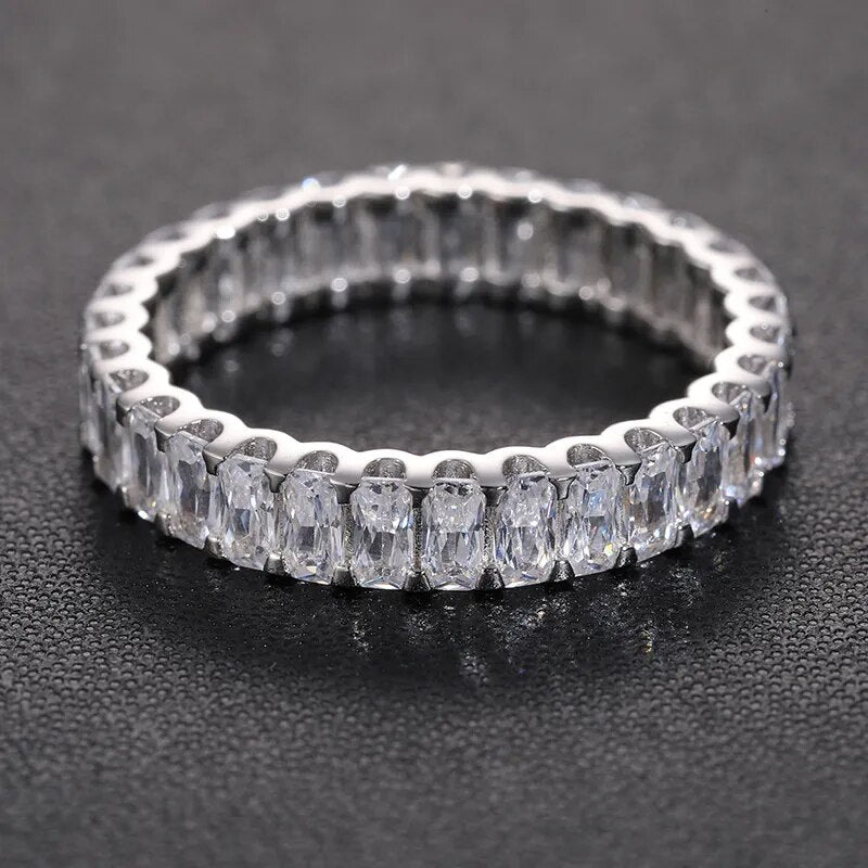 S925 Baguette Moissanite Eternity Band Ring - Different Drips