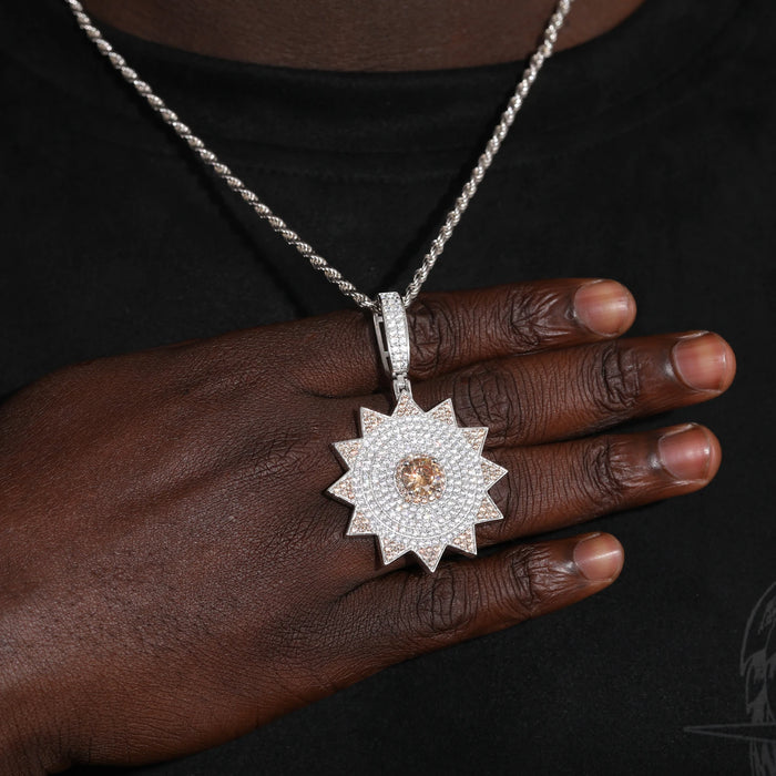 S925 Moissanite Diamond Sunburst Pendant - Different Drips
