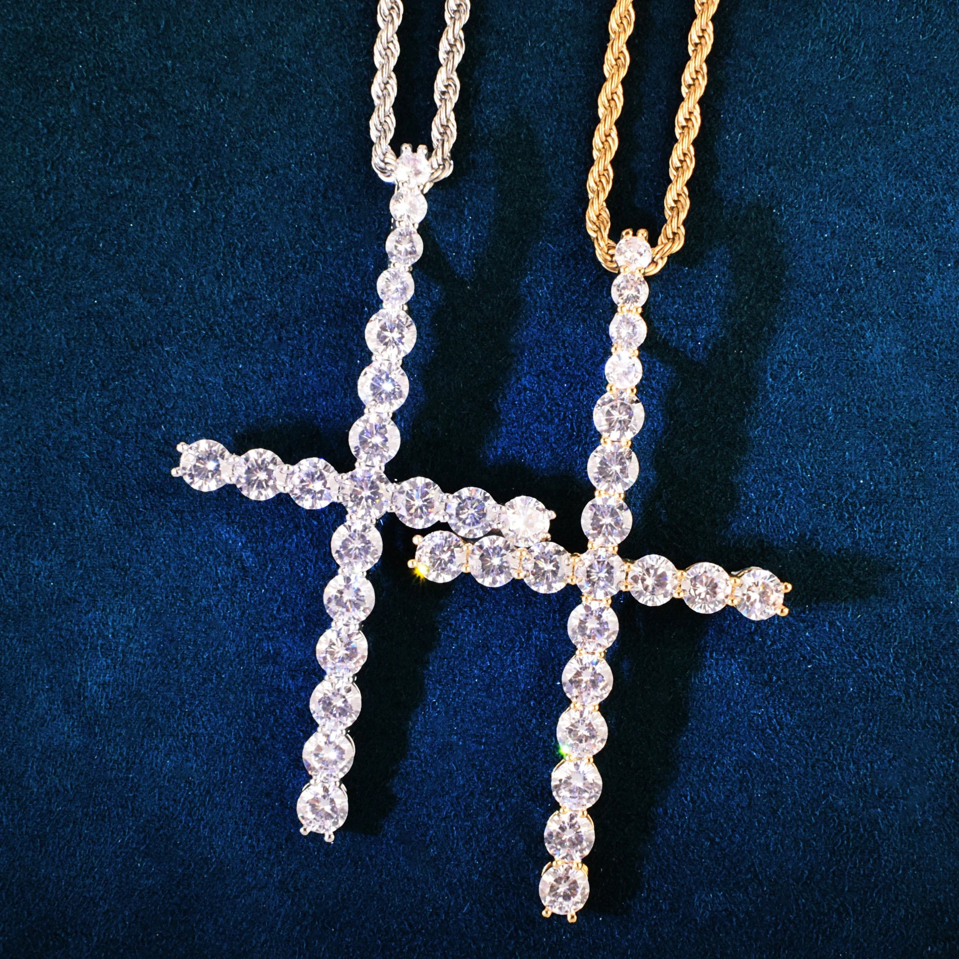 Big Tennis Cross Pendant - Different Drips