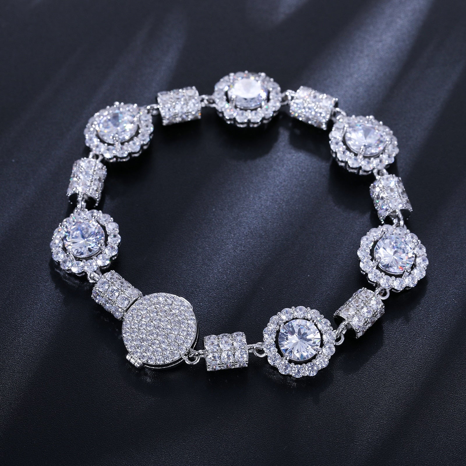 S925 Moissanite 14mm Diamond Stationed Bracelet - Different Drips