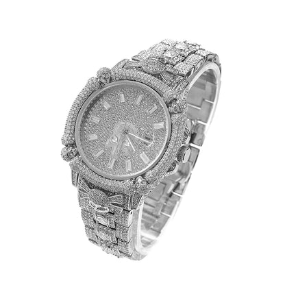 Iced Pirate Skull Round Watch