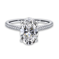 Thumbnail for Women's S925 Moissanite Oval Solitaire Ring - Different Drips