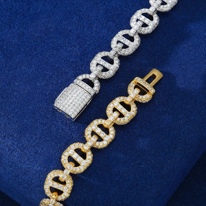 S925 Moissanite Iced Mariner-Link Bracelet - Different Drips