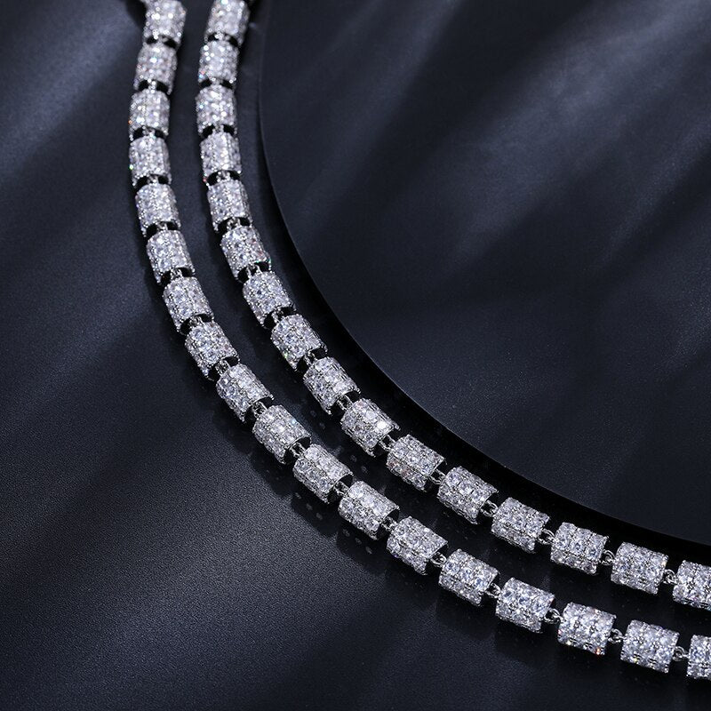7mm S925 Moissanite Roll Chain - Different Drips