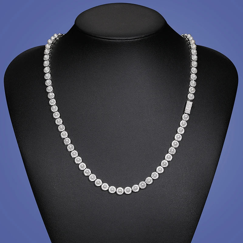 6mm S925 Pearl Round Tennis Chain - Different Drips