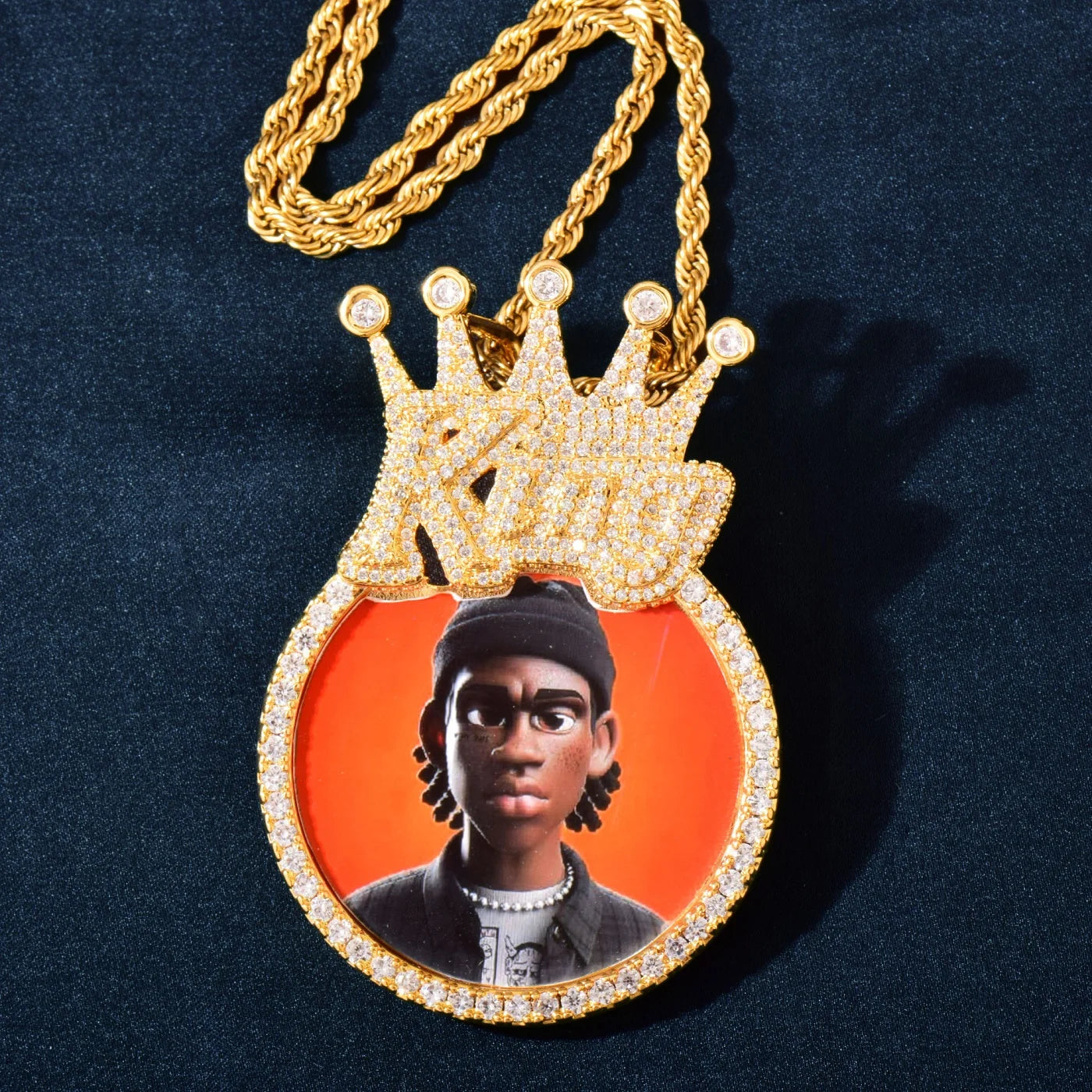 Crowned King Custom Photo Pendant - Different Drips