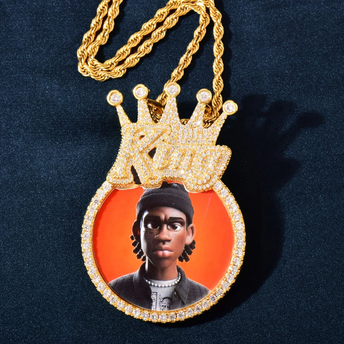 Crowned King Custom Photo Pendant - Different Drips