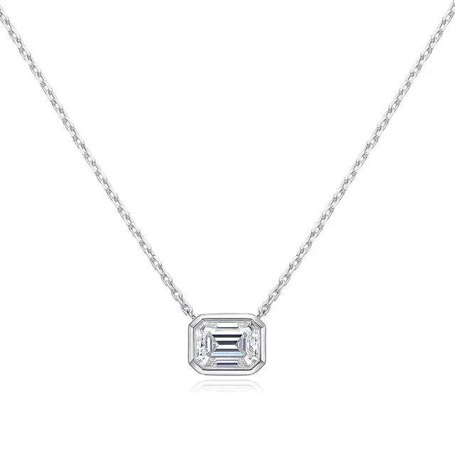 Women's S925 Emerald Cut Moissanite Diamond Pendant - Different Drips