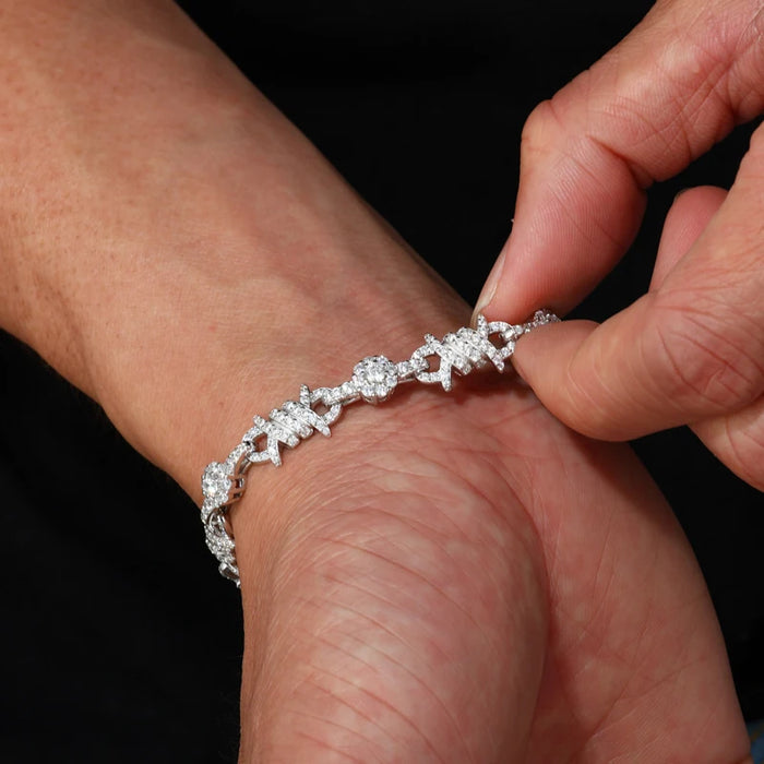 S925 Iced Barbed Wire Moissanite Bracelet - Different Drips