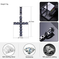 Thumbnail for S925 Black Moissanite Cross Pendant - Different Drips