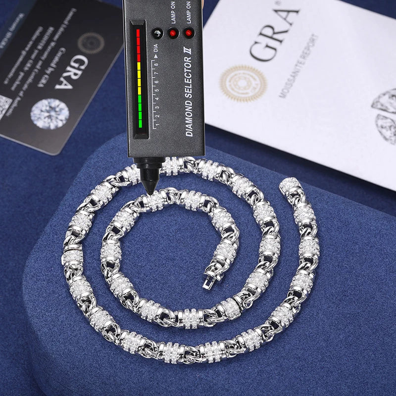 S925 Moissanite Rolled Barb Wire Chain - Different Drips