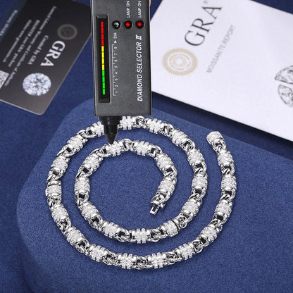 S925 Moissanite Rolled Barb Wire Chain - Different Drips
