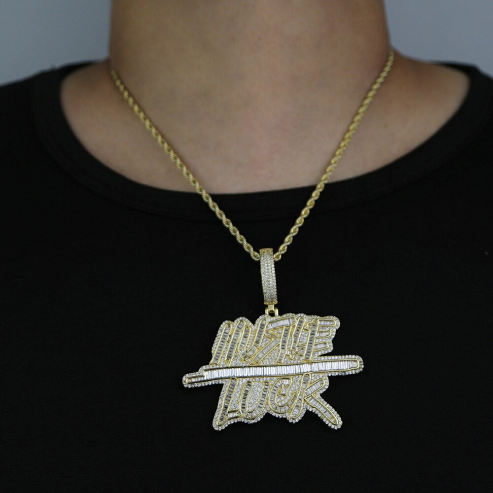 Baguette Hustle Over Luck Pendant - Different Drips