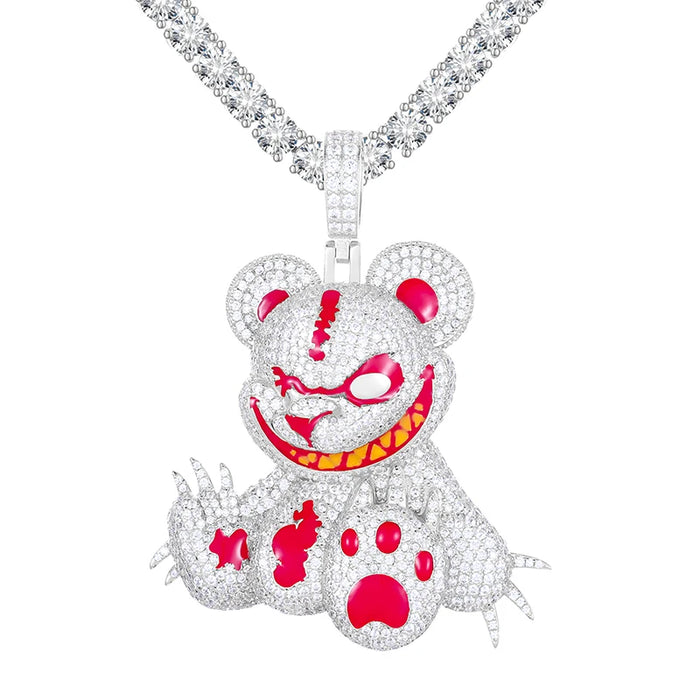 S925 Moissanite Savage Bear Pendant - Different Drips