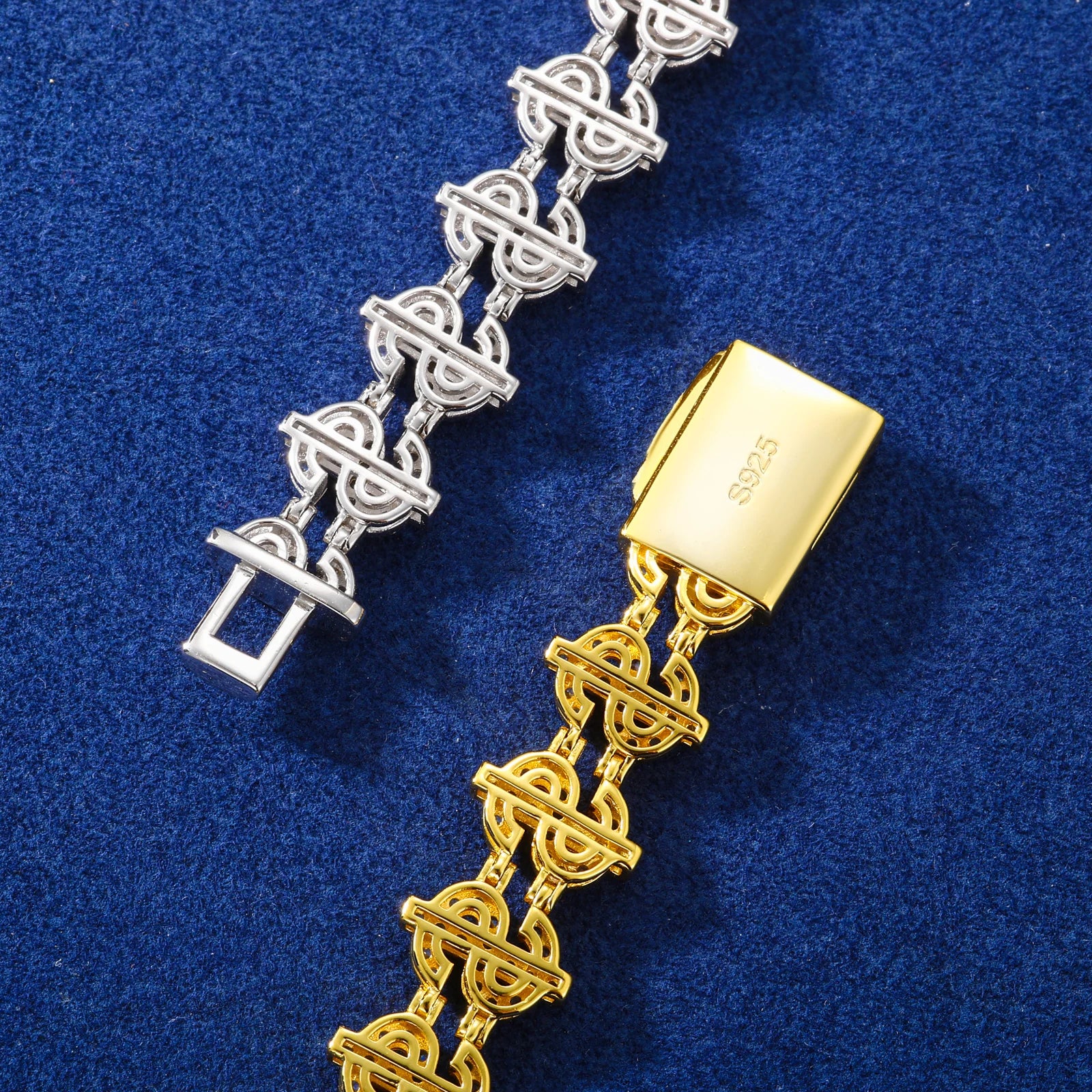 S925 Moissanite Dollar Link Bracelet - Different Drips