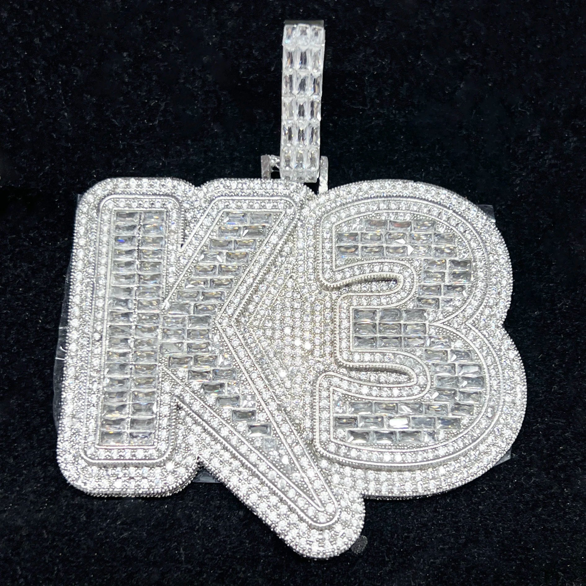 Slab Baguette Custom Letter Pendant - Different Drips