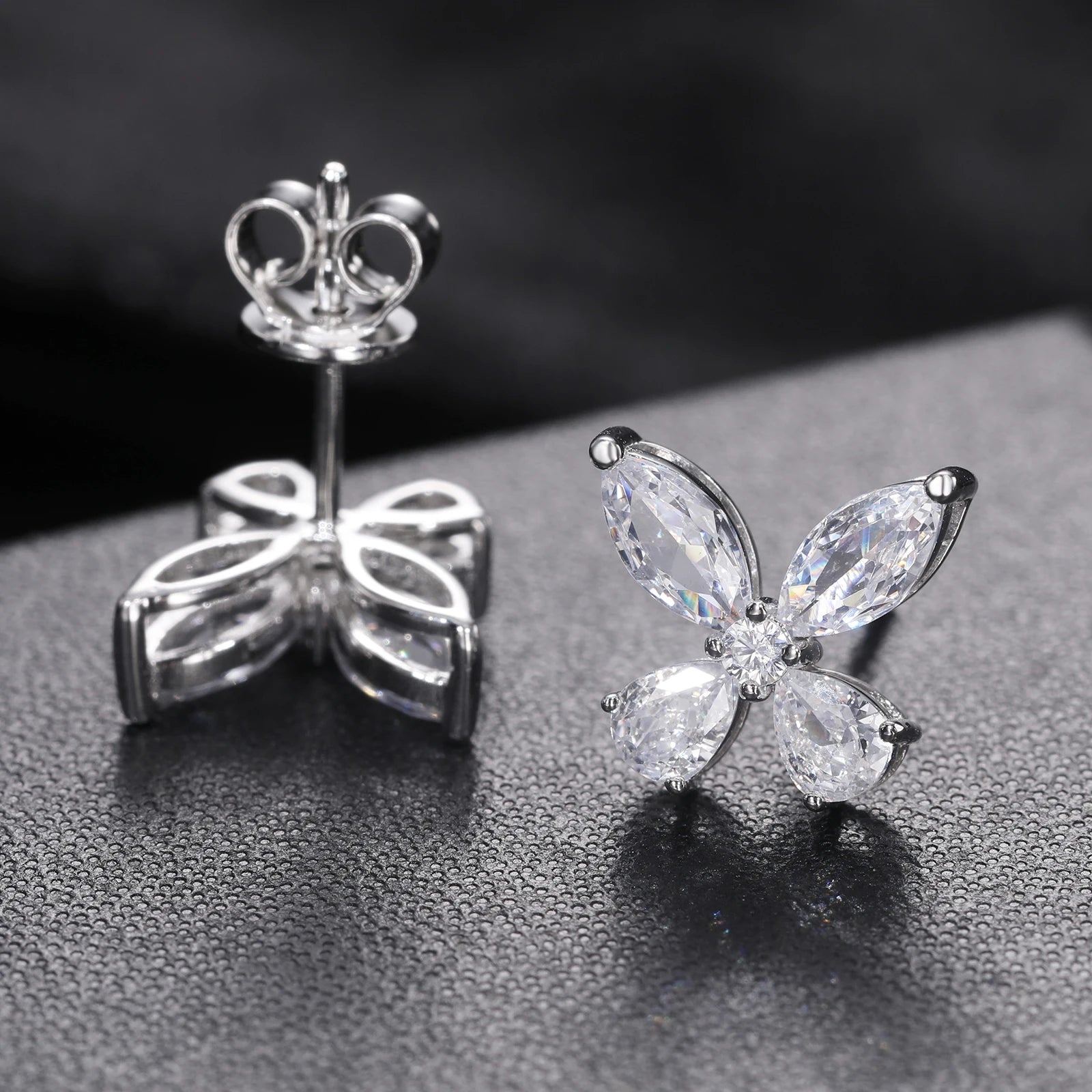 S925 Moissanite Diamond Butterfly Cut Earrings - Different Drips