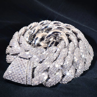 23mm Clustered Baguette Cuban Link Chain - Different Drips