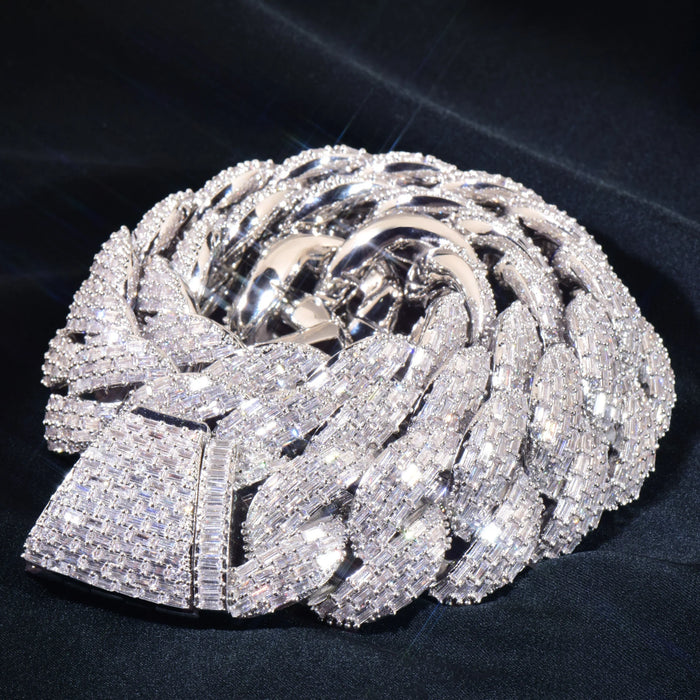 23mm Clustered Baguette Cuban Link Chain - Different Drips