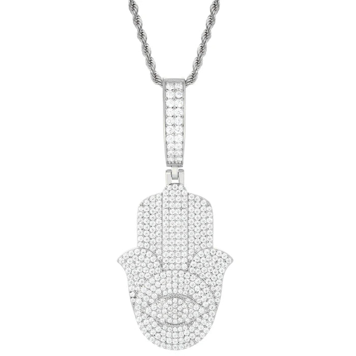 S925 Moissanite Hamsa Hand Pendant - Different Drips