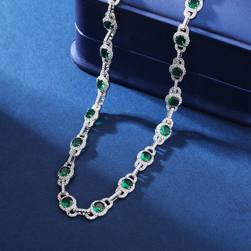 7mm S925 Moissanite Gem Stationed Chain - Different Drips