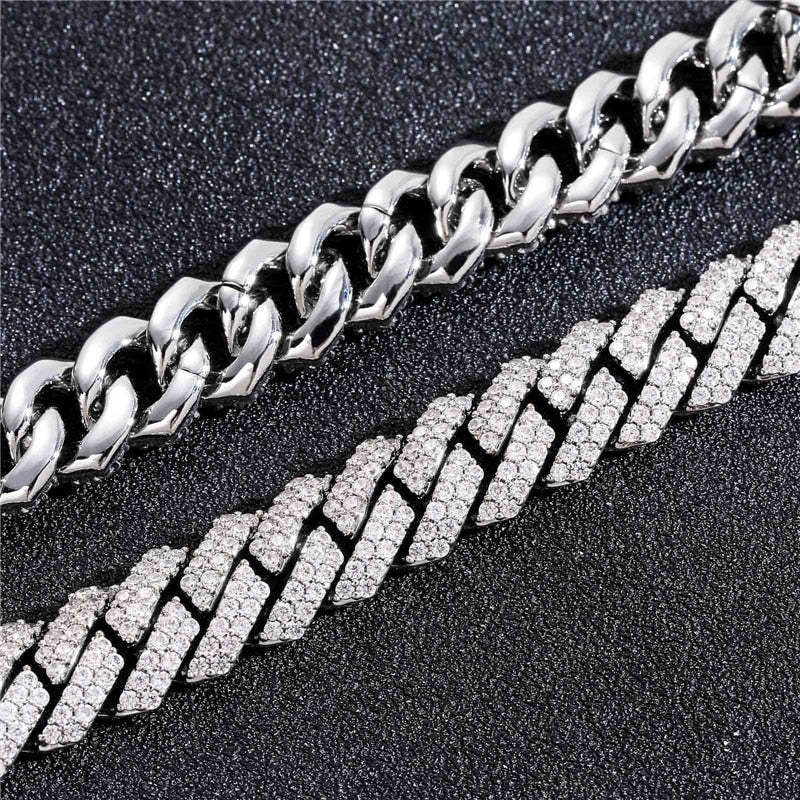 10mm Iced Out Cuban Prong Bracelet - Different Drips