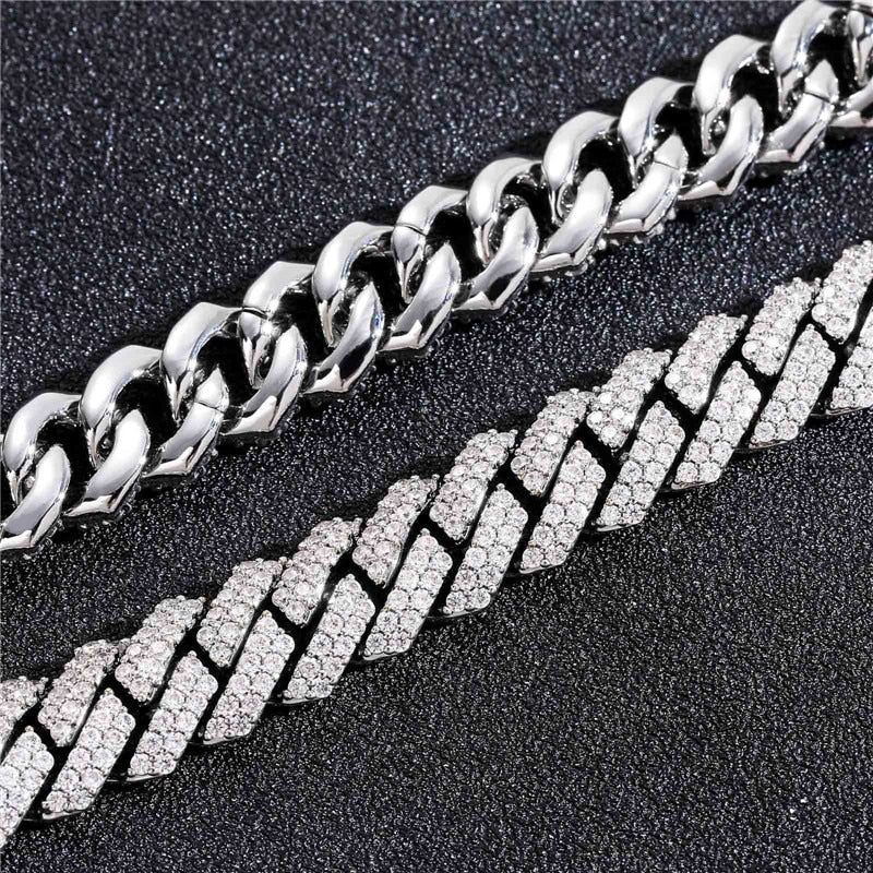 10mm Iced Out Prong Cuban Chain - Different Drips