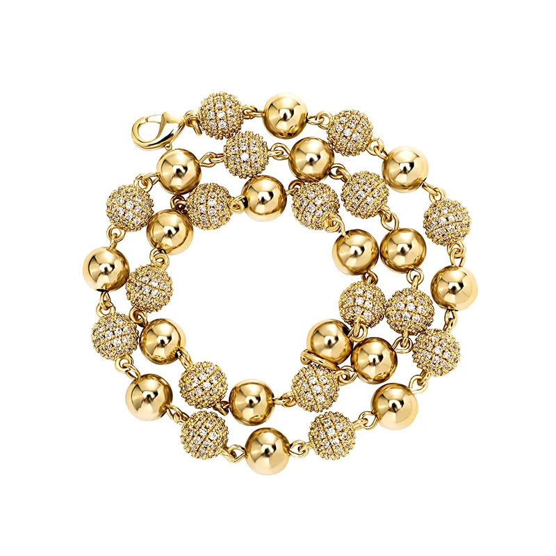 Iced Ball Bead Link Chain - Different Drips