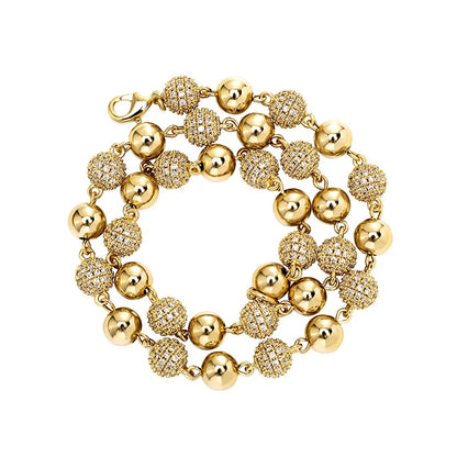 Iced Ball Bead Link Chain - Different Drips