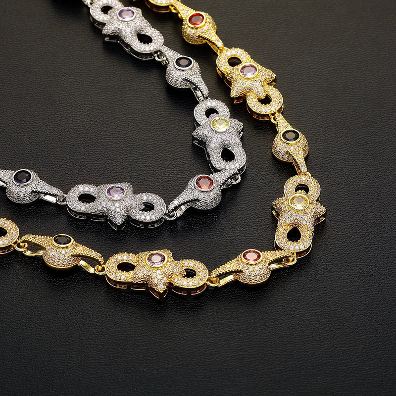 Multicolor Gemstone Infinity Link Chain