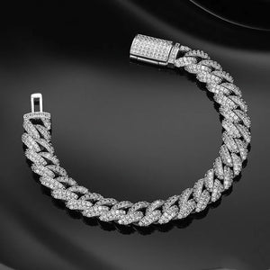 10mm S925 Moissanite Miami Curb Cuban Bracelet - Different Drips