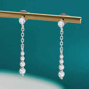 Women's 925 Moissanite Long Tassel Drop Diamond Earrings - Different Drips