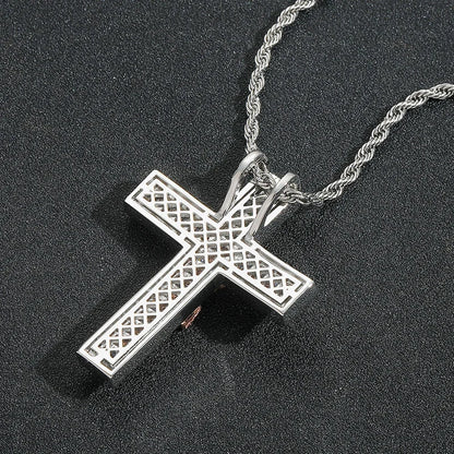 Iced Baguette Jesus Crucifix Cross Pendant