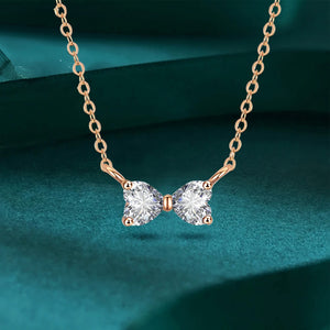 Women's S925 Moissanite Diamond Bow Tie Pendant - Different Drips