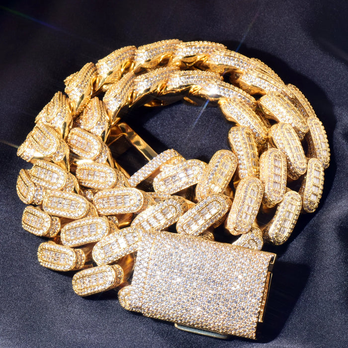 28mm Baguette Cuban Link chain - Different Drips