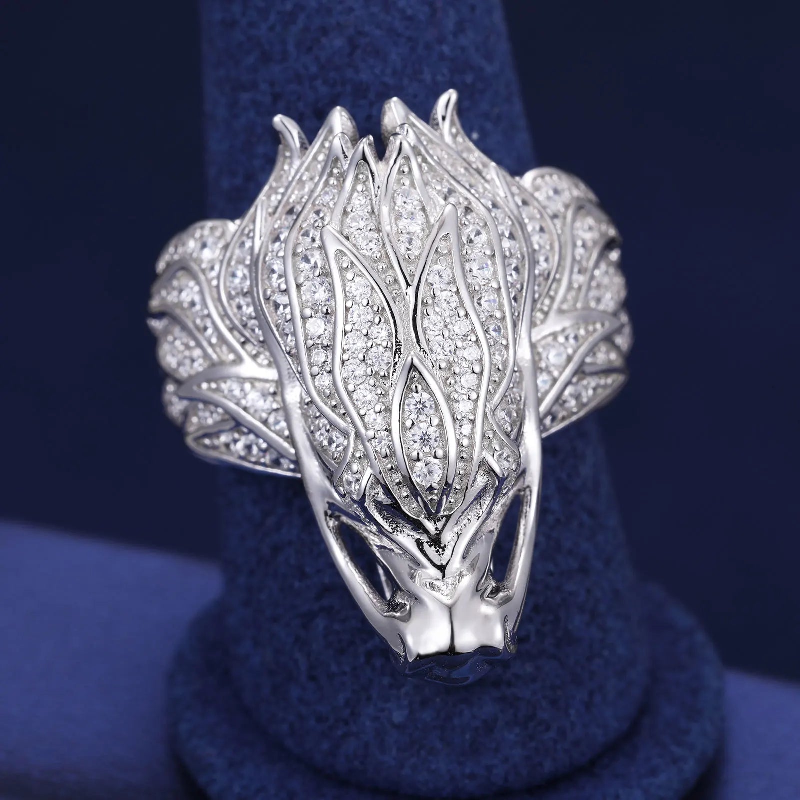 S925 Moissanite Royalty Dragon Head Ring - Different Drips