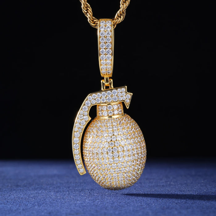 S925 Moissanite Grenade Pendant - Different Drips