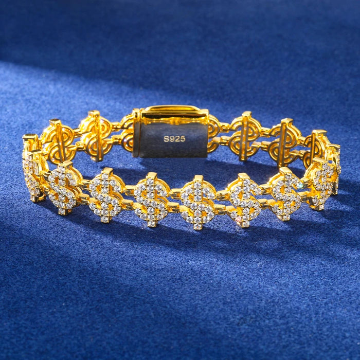 S925 Moissanite Dollar Link Bracelet - Different Drips