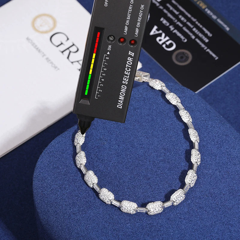 7mm S925 Moissanite Canary Cushion Cut Bracelet - Different Drips
